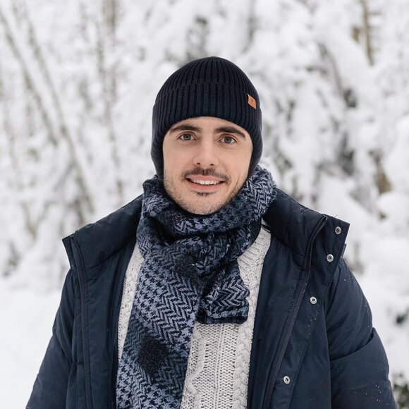 Ocatoma Winter Knit Beanie with Earflap Warm Soft Outdoor Hat Unisex Gift - Picture 4 of 6